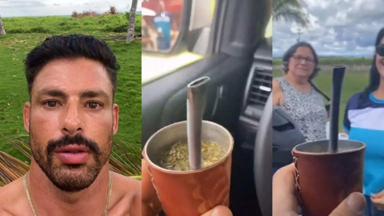 Ator provou seu primeiro tereré assim que chegou a MS - (Fotos: Reprodução/Redes Sociais)