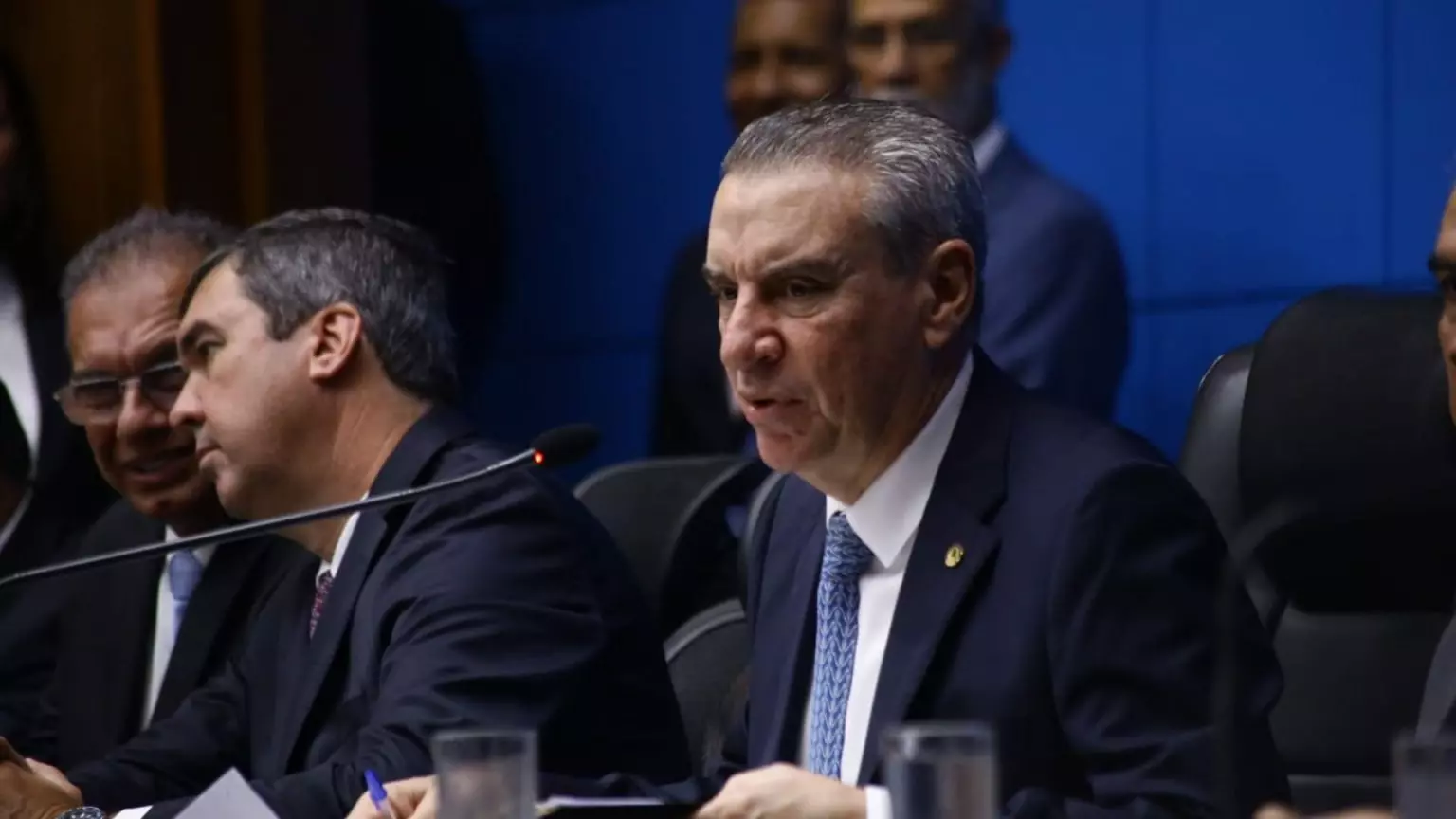 Paulo Corrêa durante discurso de despedida da presidência na Assembleia. (Foto: Henrique Arakaki / Midiamax)