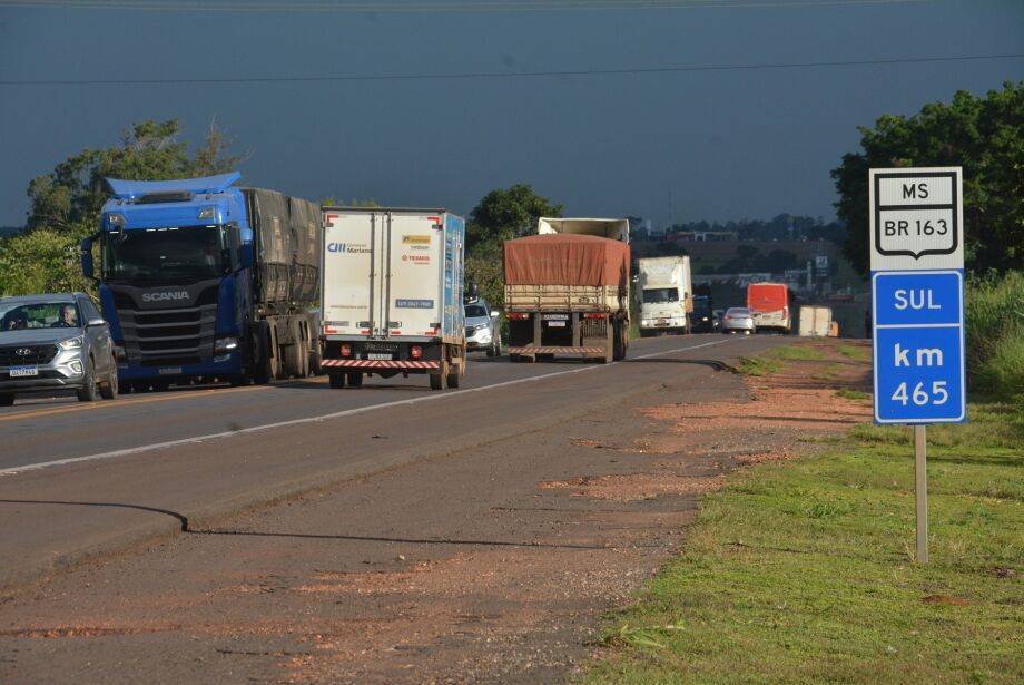 Estudo da ANTT prevê obras na BR-163, que começa na região sul de Campo Grande, com restauração de vias e aumento de pedágios - Foto: Gerson Oliveira