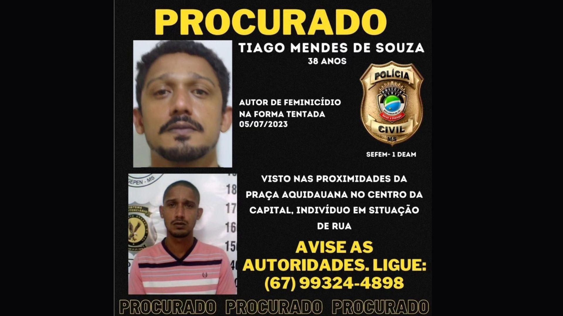 Thiago foi preso na quinta-feira (Divulgação, Polícia Civil)