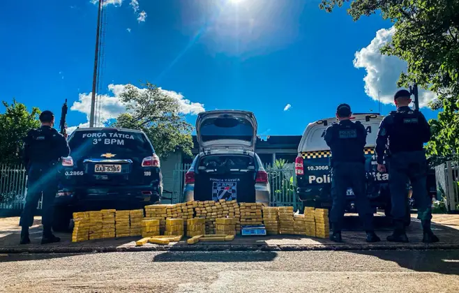 Droga apreendida na tarde de quarta-feira; Foto: Polícia Militar