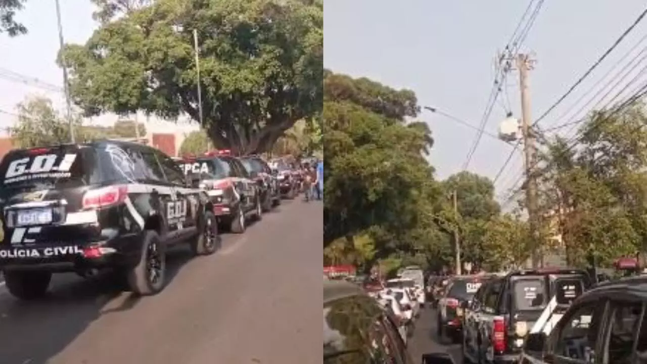 Viaturas também deixaram o desfile (Fala Povo Midiamax)