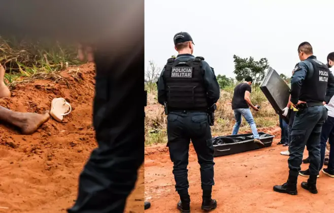 Corpo encontrado com marcas de tiros em estrada vicinal na sa&iacute;da para Tr&ecirc;s Lagoas. (Henrique Arakaki, Midiamax)