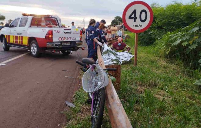 Acidente aconteceu em Dourados (Foto: reprodução, Leandro Holsbac)