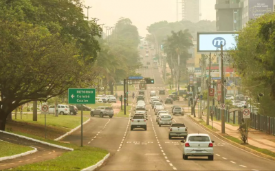 Força do vento aumenta intensidade de fumaça em Mato Grosso do Sul