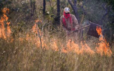 Bombeiros do RS combatem incêndios em MT em resposta a enchentes