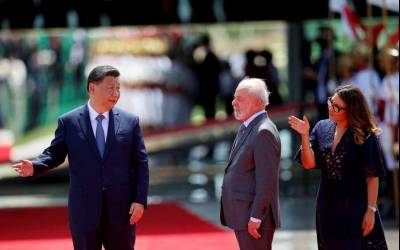 Xi Jinping é recebido por Lula no Palácio da Alvorada