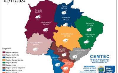 12 cidades de MS estão com acumulado de chuva e outras 35 podem ter chuvas intensas